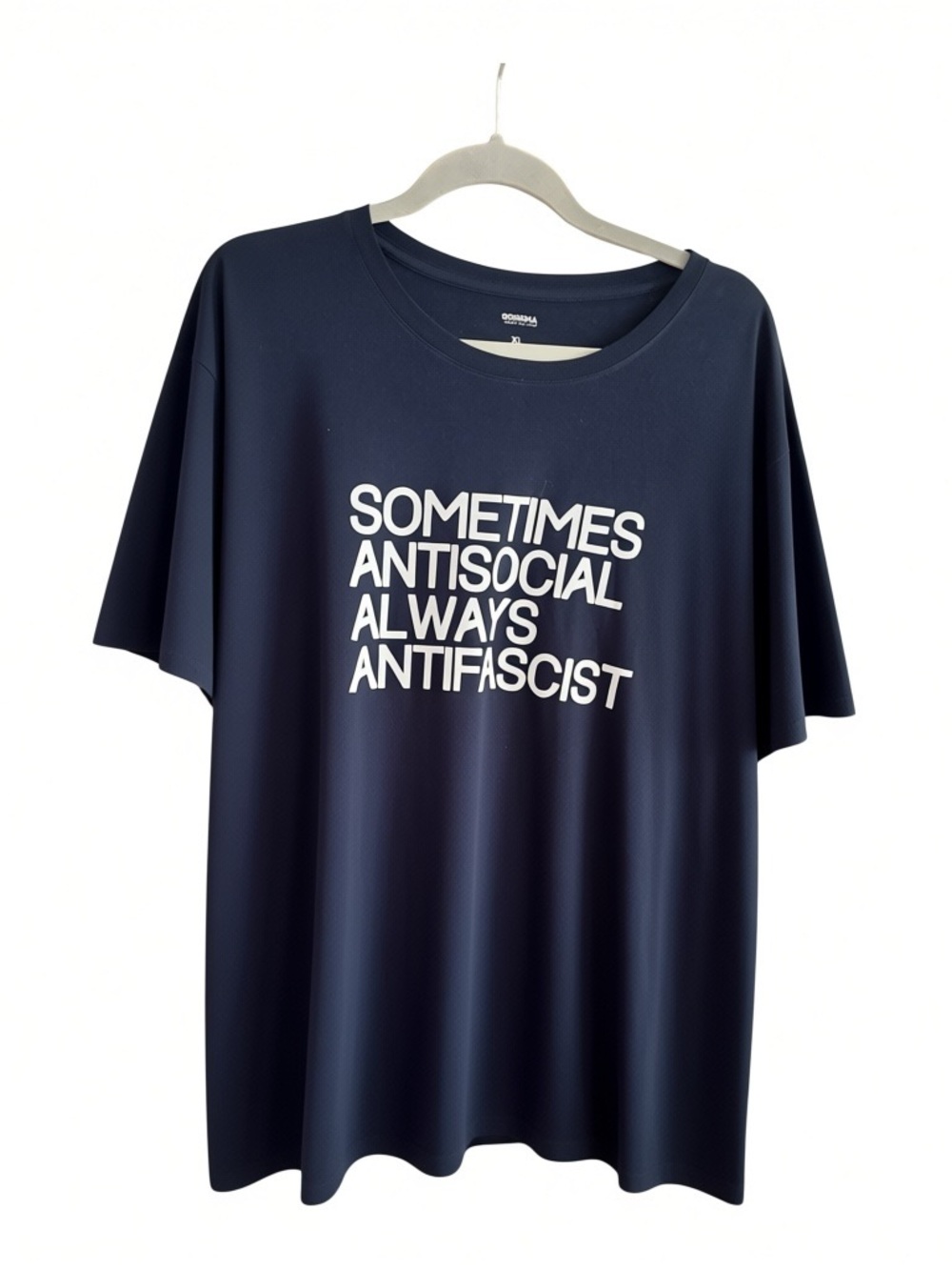 Sonoma Navy Graphic Tee with White Statement Text